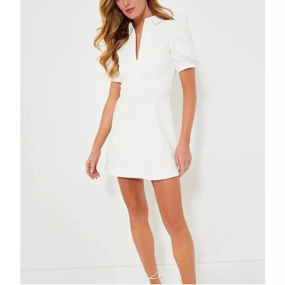 TUCKERNUCK Hyacinth House White Front Zip Denim Mini Dress - Picture 12 of 12